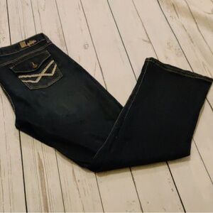 Kut from the kloth Jeans 14 Dark Wash Distressed Boot Cut Denim